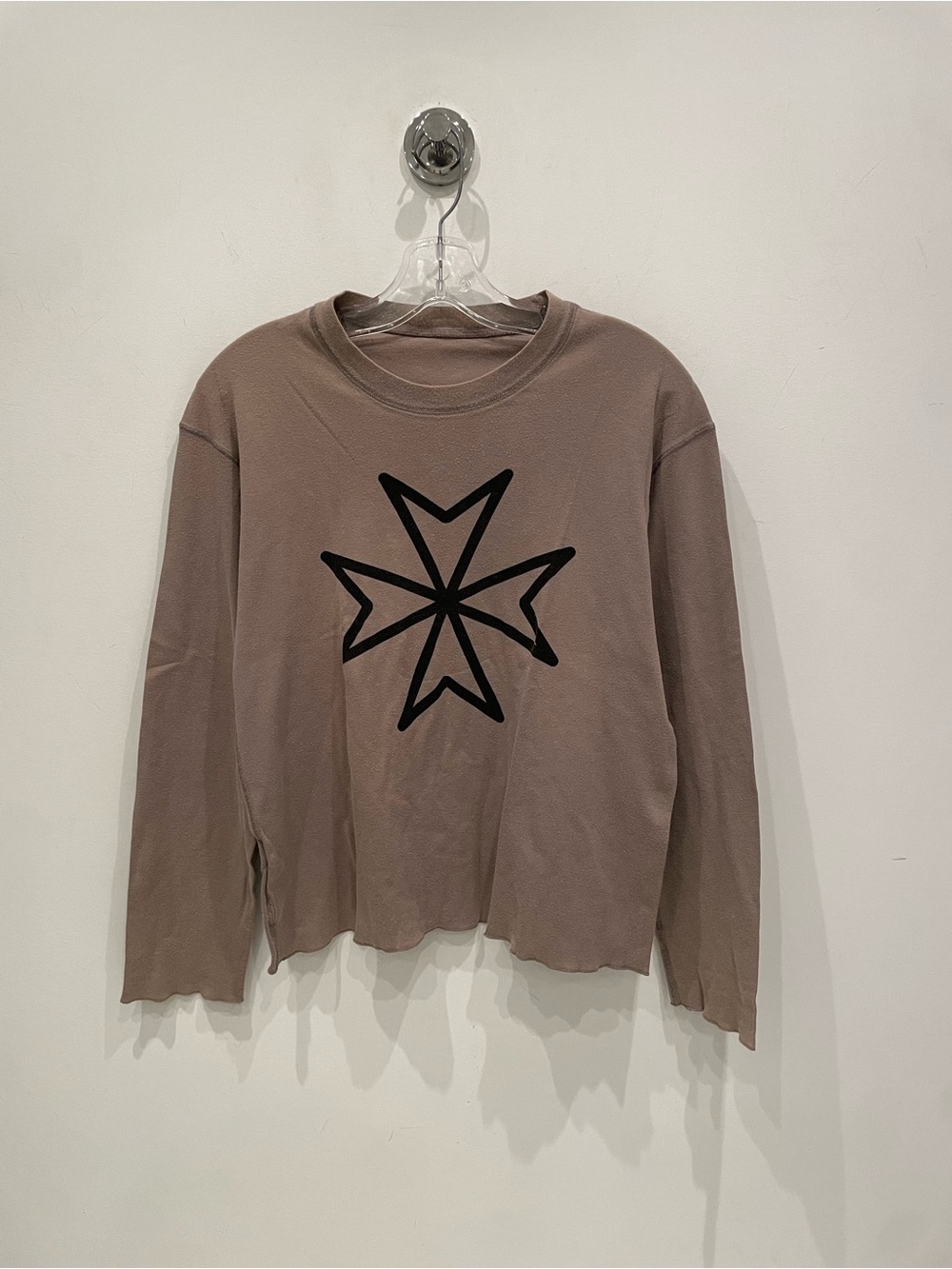 Lucien Pellat Taupe Star Graphic Crewneck Sweater - Women